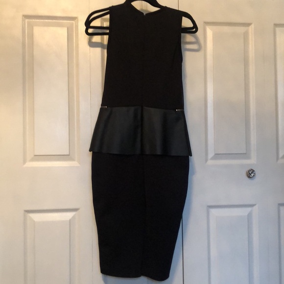 Pleather midi dress with peplum & zipper details - Picture 4 of 9